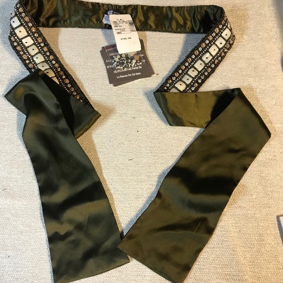 Ibisco Hand Beaded belt in Chocolate, NWT - Picture 2 of 7